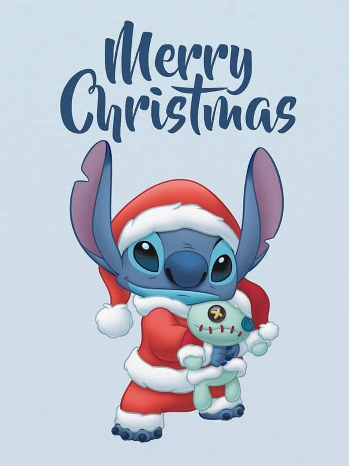 Merry Christmas Stitch With Scrump Background