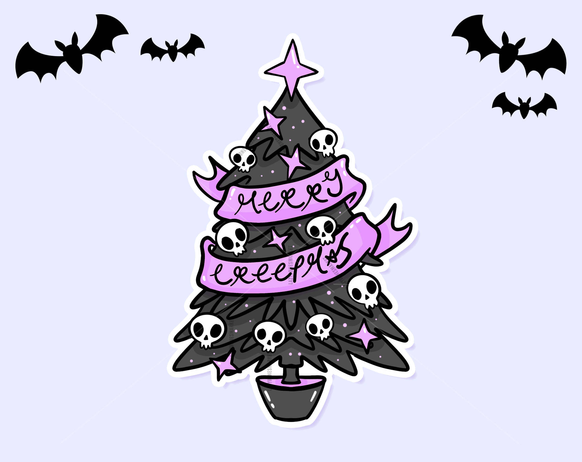 Merry Creepmas On Gothic Christmas Background