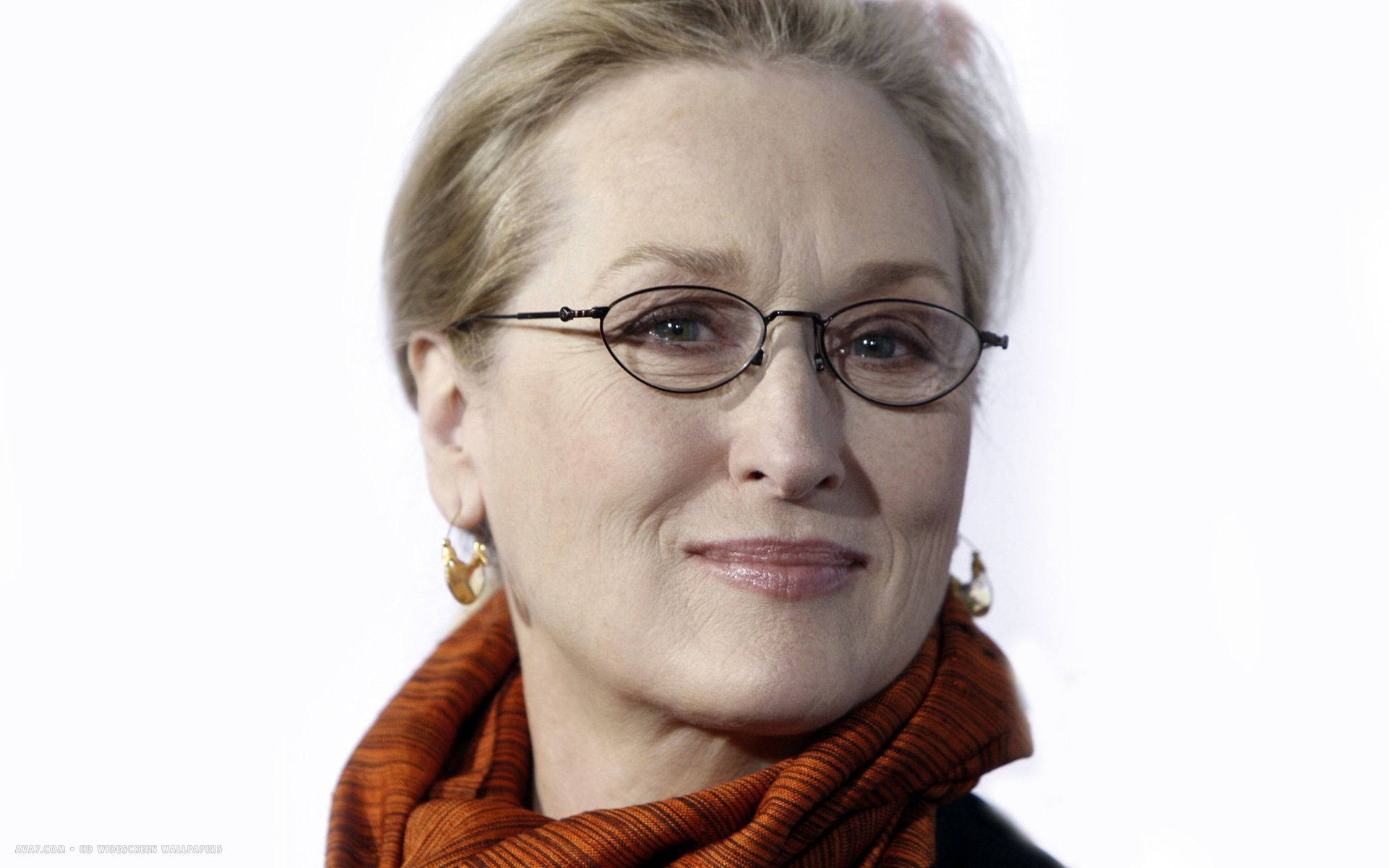 Meryl Streep On A White Backdrop Background