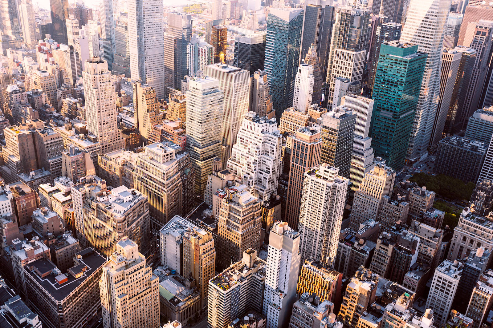 Mesmerizing Aerial View Of Downtown New York Background