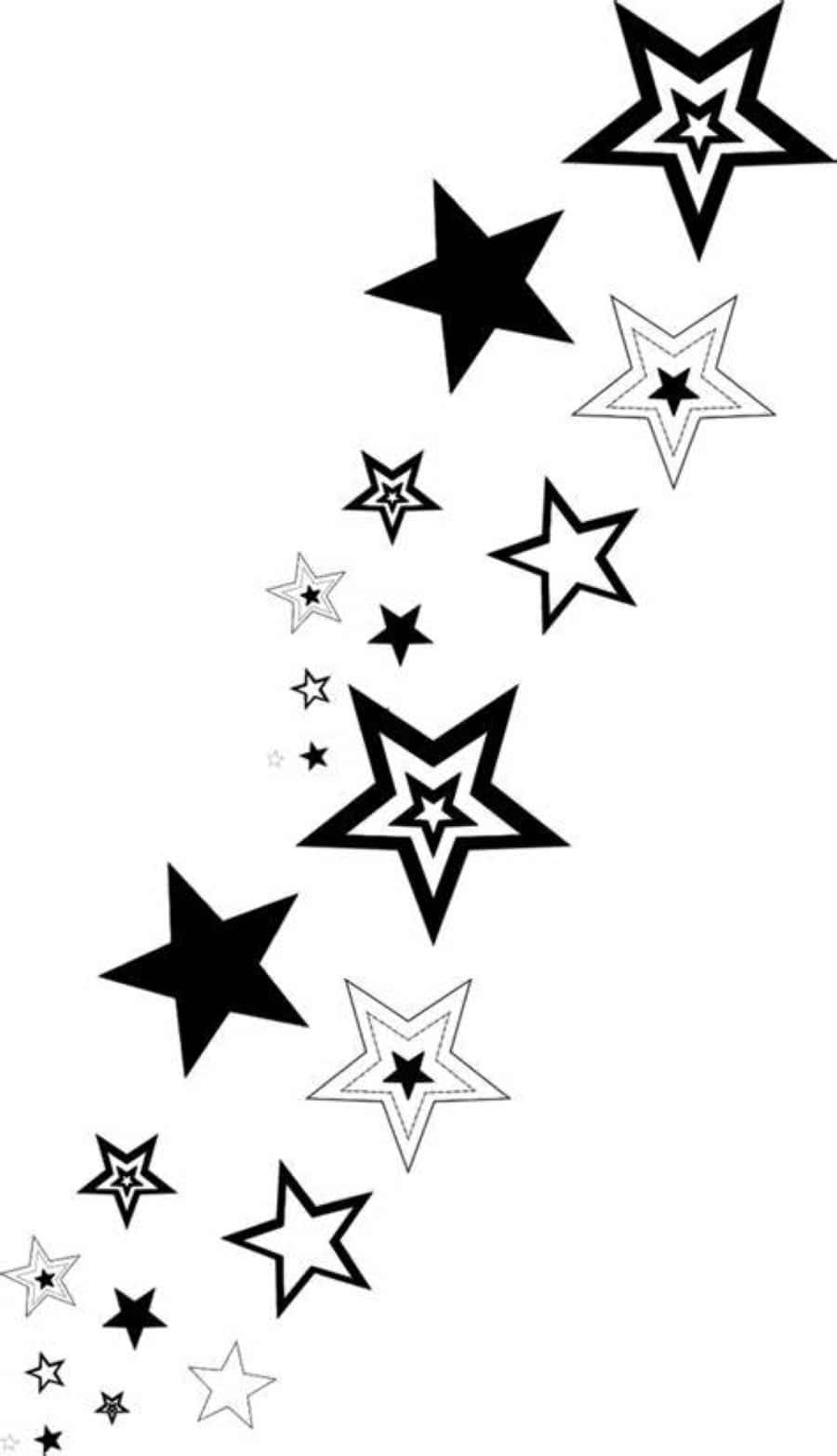 Mesmerizing Black And White Star Background