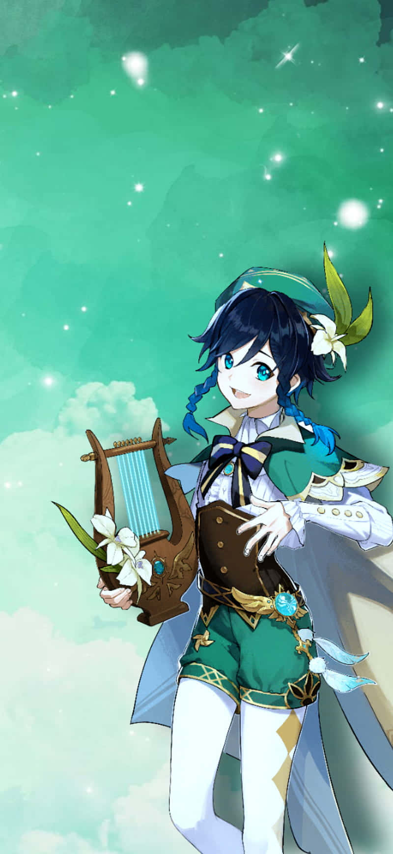 Mesmerizing Glimpse Of Venti - The Anemo Archon Background