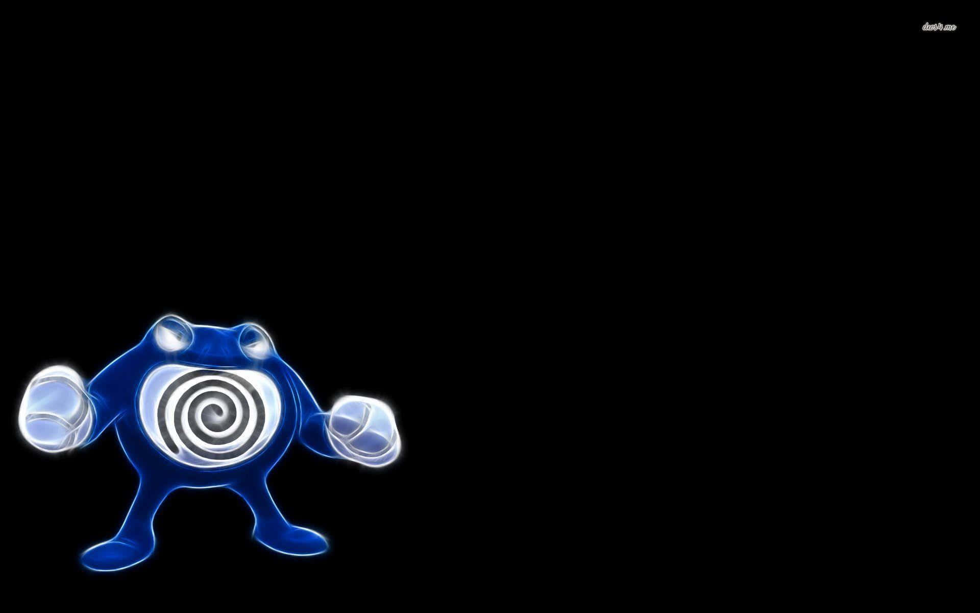 Mesmerizing Glowing Blue Poliwrath Pokemon Background