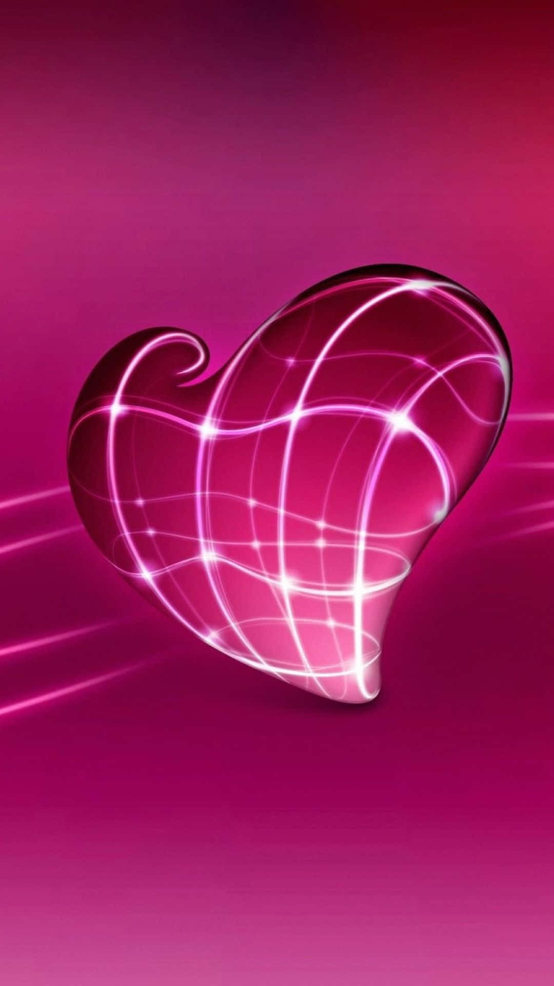 Mesmerizing Glowing Pink Heart Iphone Background