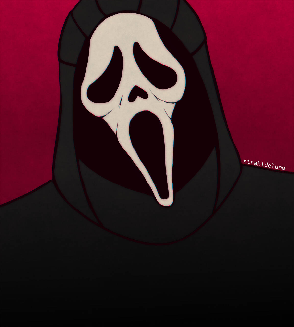 Mesmerizing Image Of Ghostface On A Pink Backdrop Background