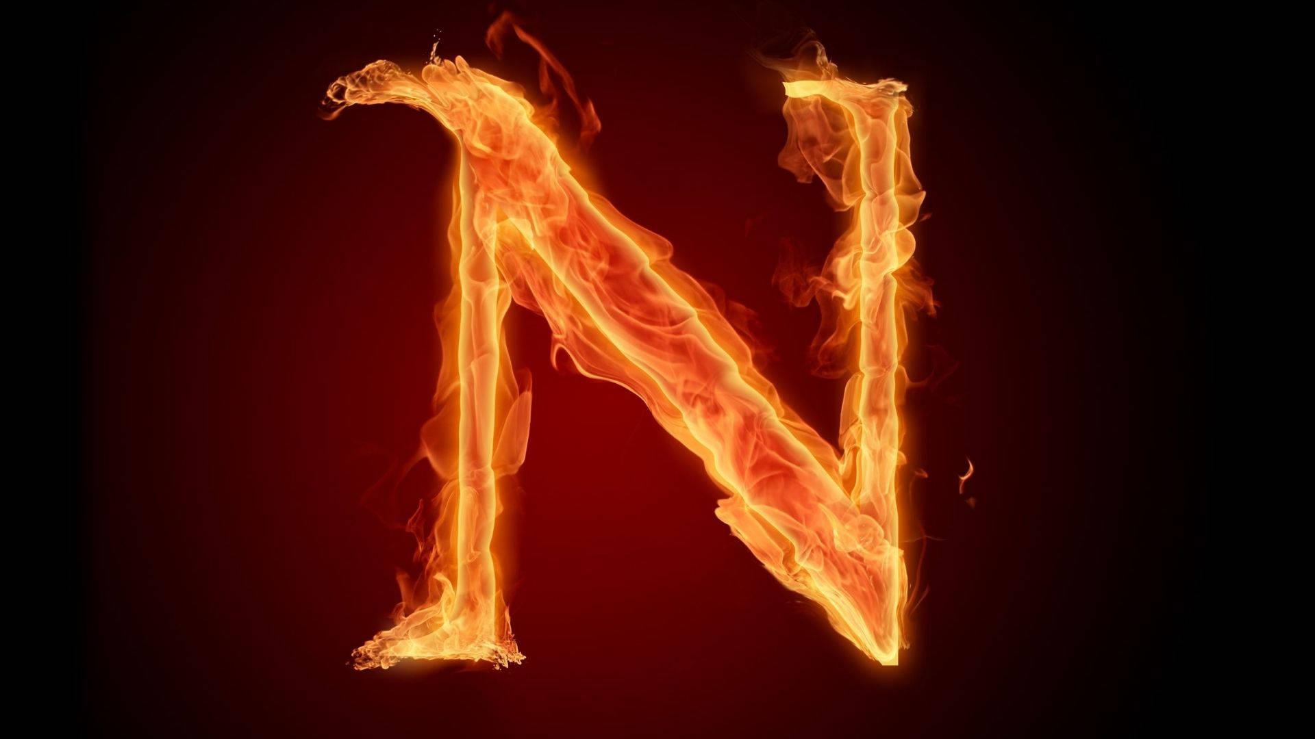 Mesmerizing Neon Letter 'n' From Alphabet Series Background