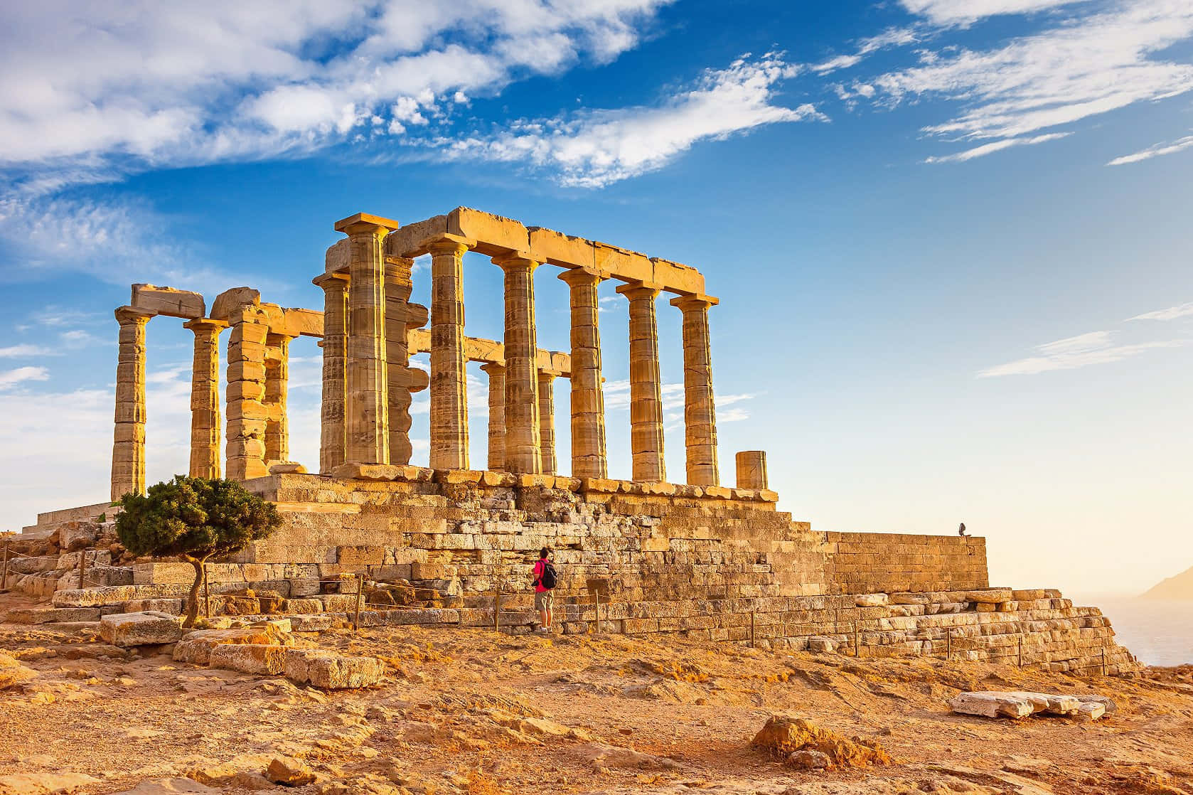 Mesmerizing Temple Of Poseidon Background