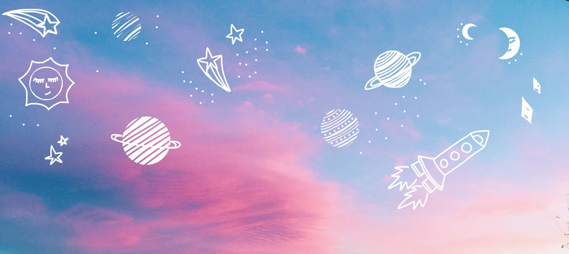 Mesmerizing Tranquility - Pastel Blue Aesthetic Desktop Wallpaper Background