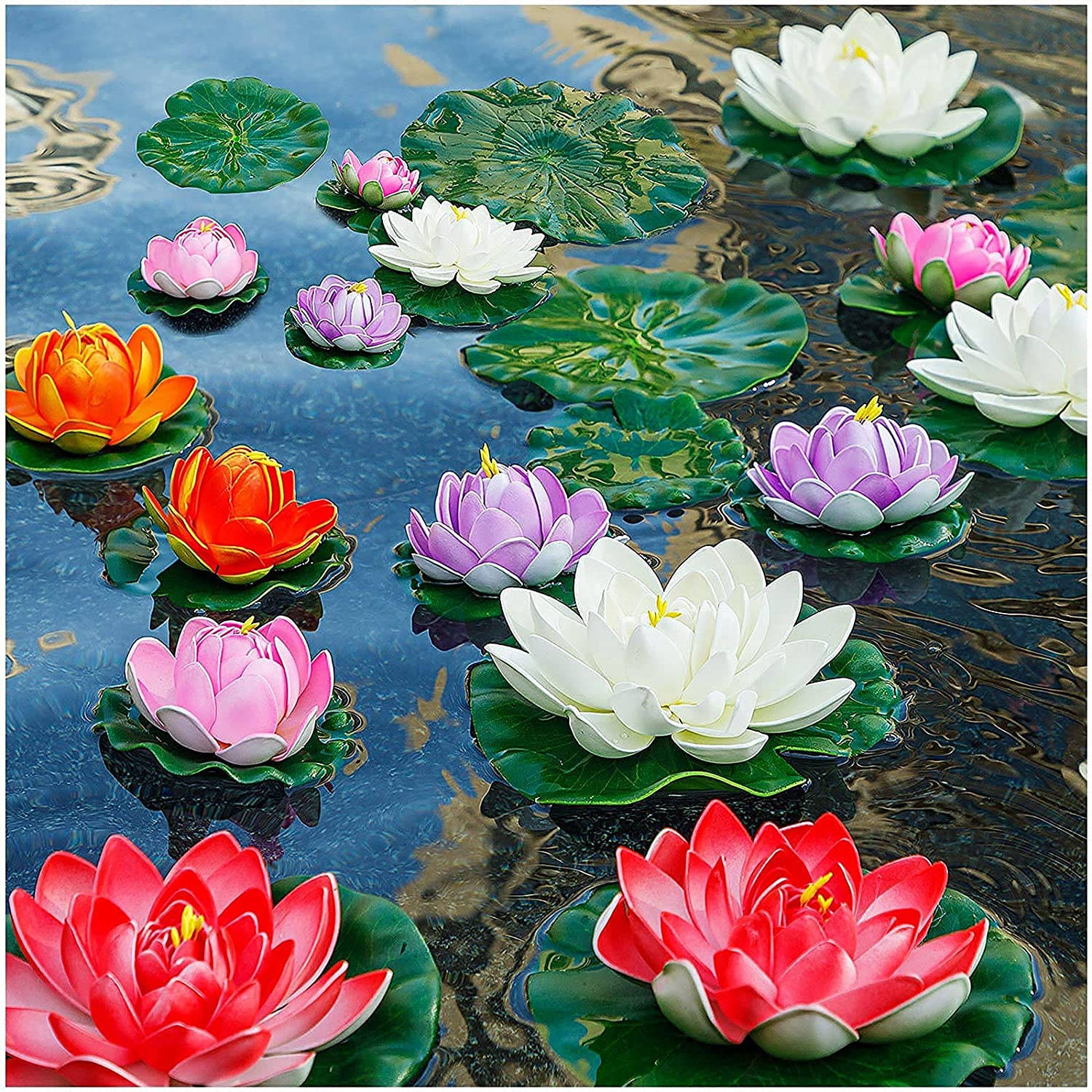 Mesmerizing View Of Artificial Foam Water Lilies Background