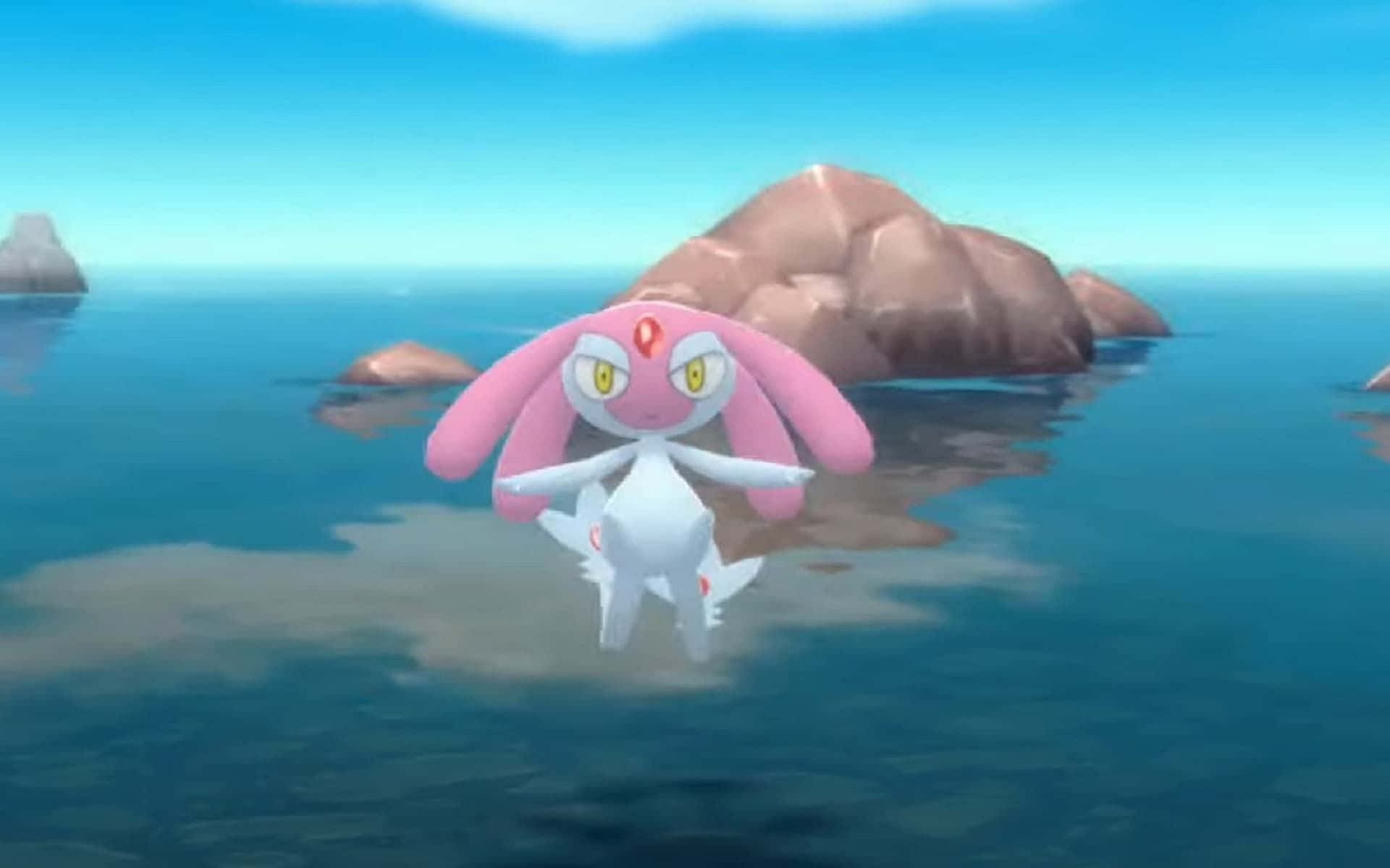 Mesprit On Water Background