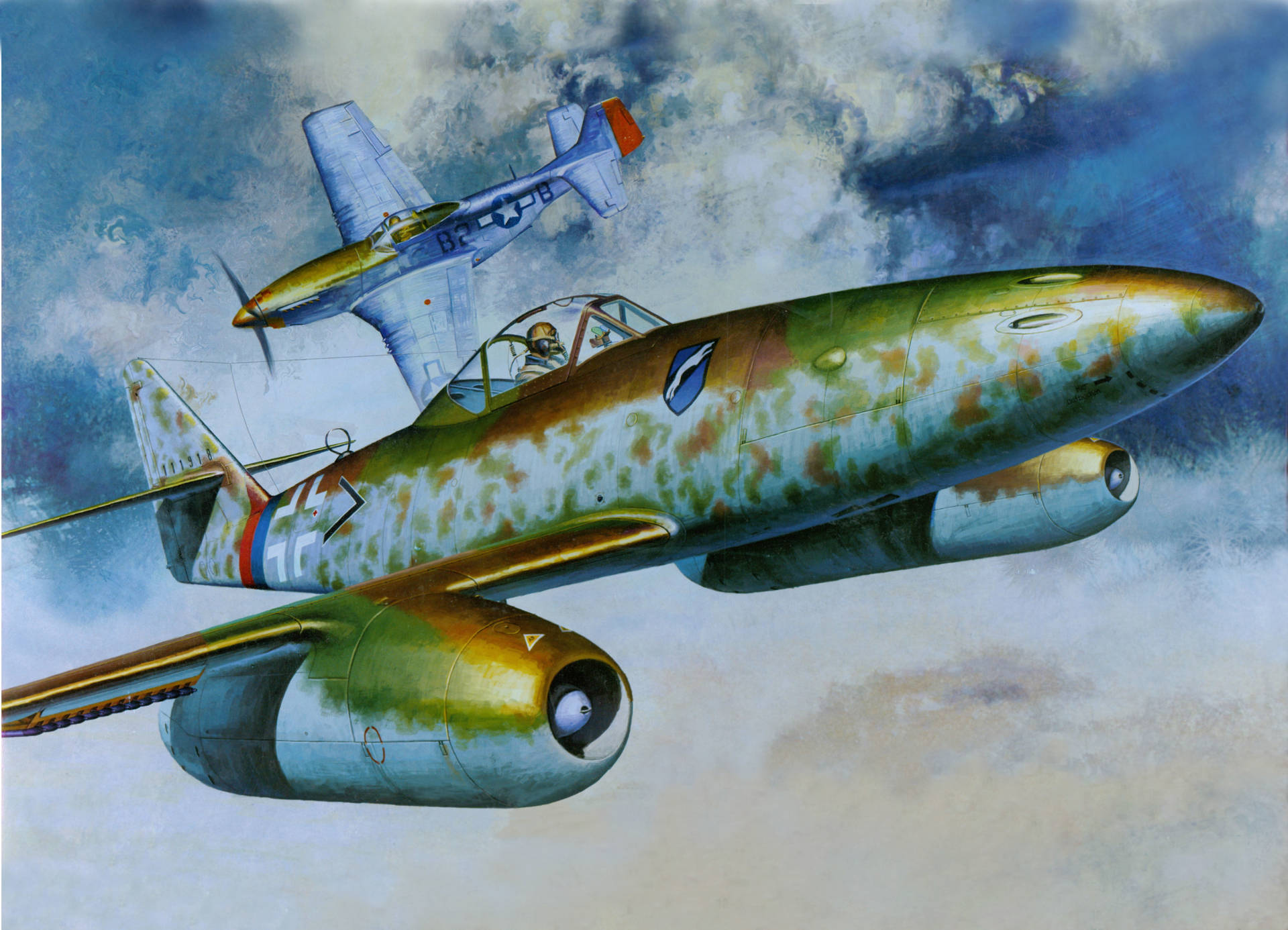 Messerschmitt Me262a-1a German Ww2 Fighters Background