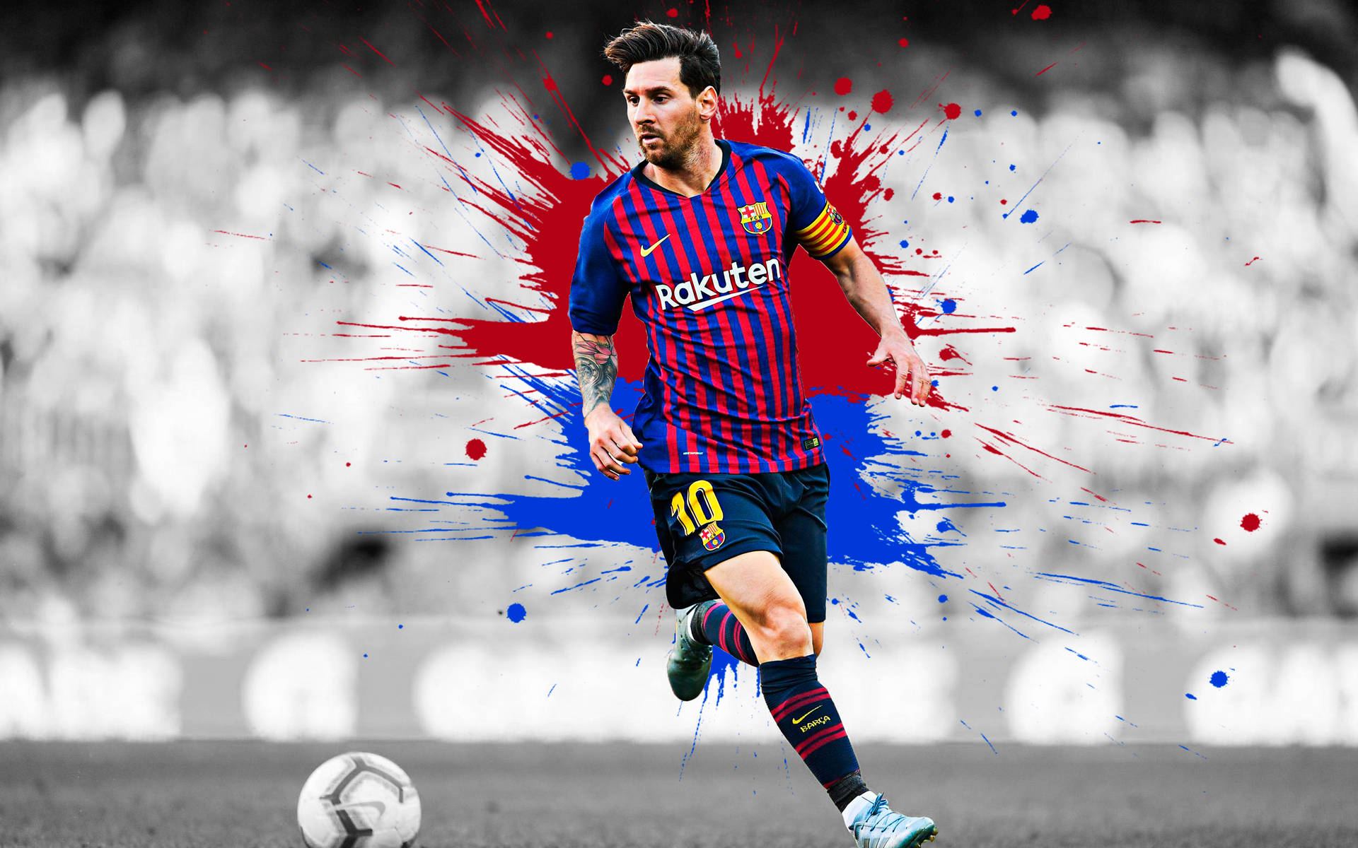 Messi 2020 Paint Splatter Graphic Background