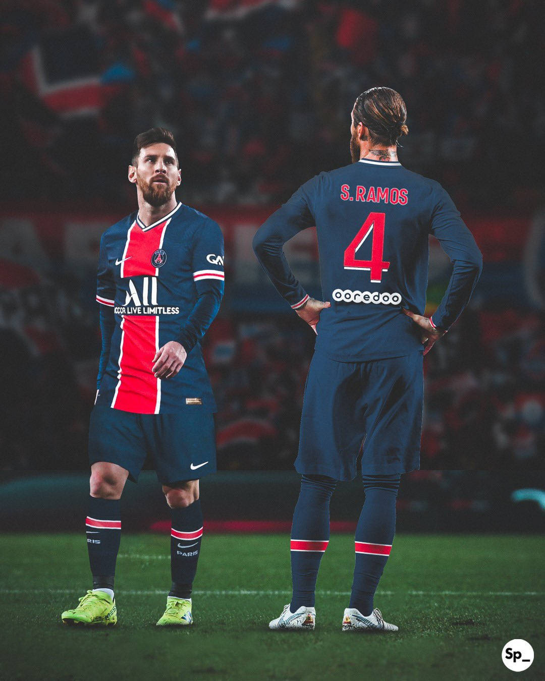 Messi And Ramos Psg Background