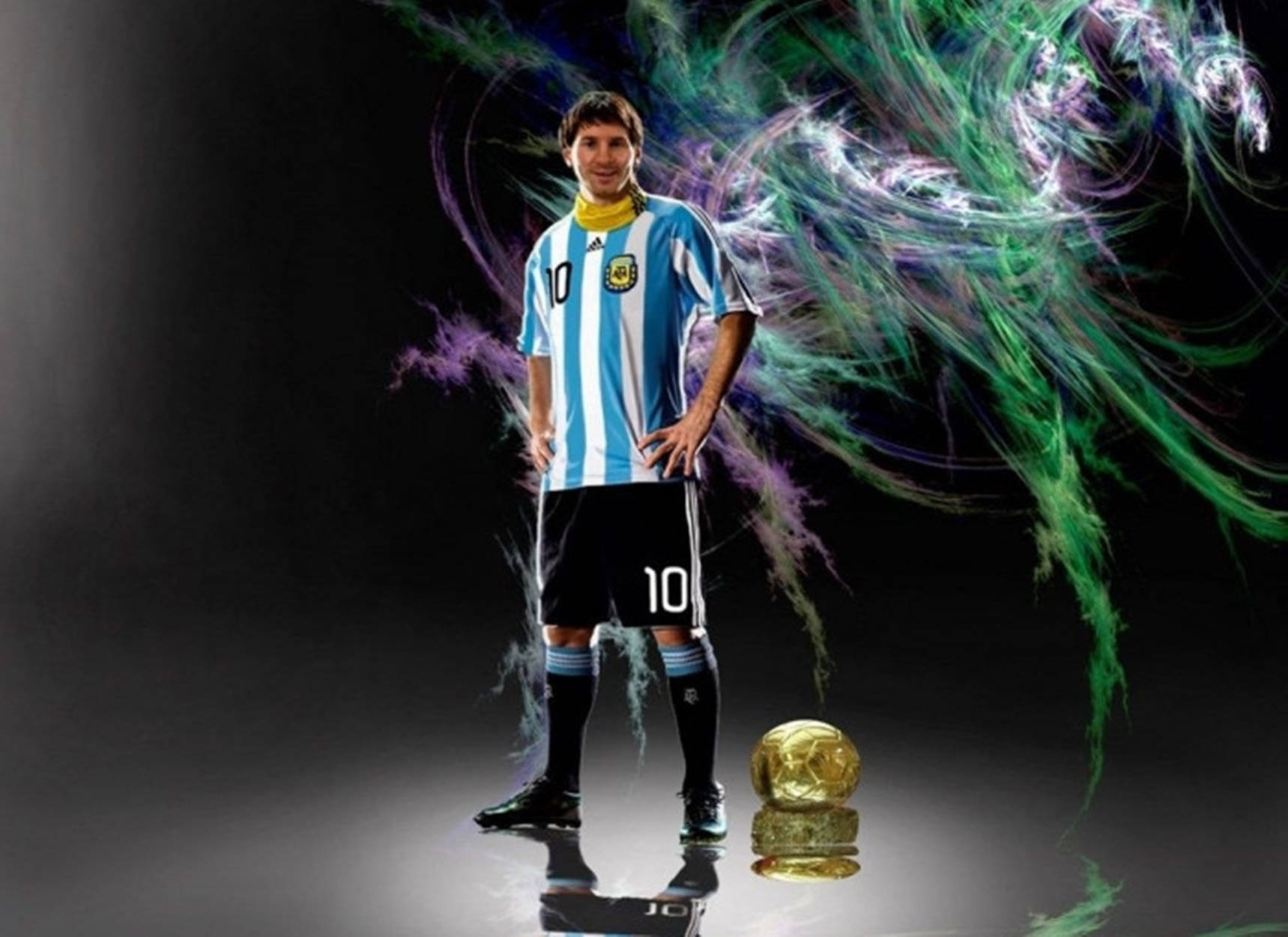 Messi Argentina Abstract Smoke Background