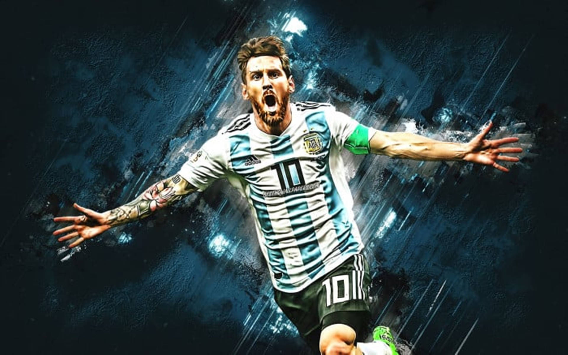 Messi Argentina Aesthetic Blue Background