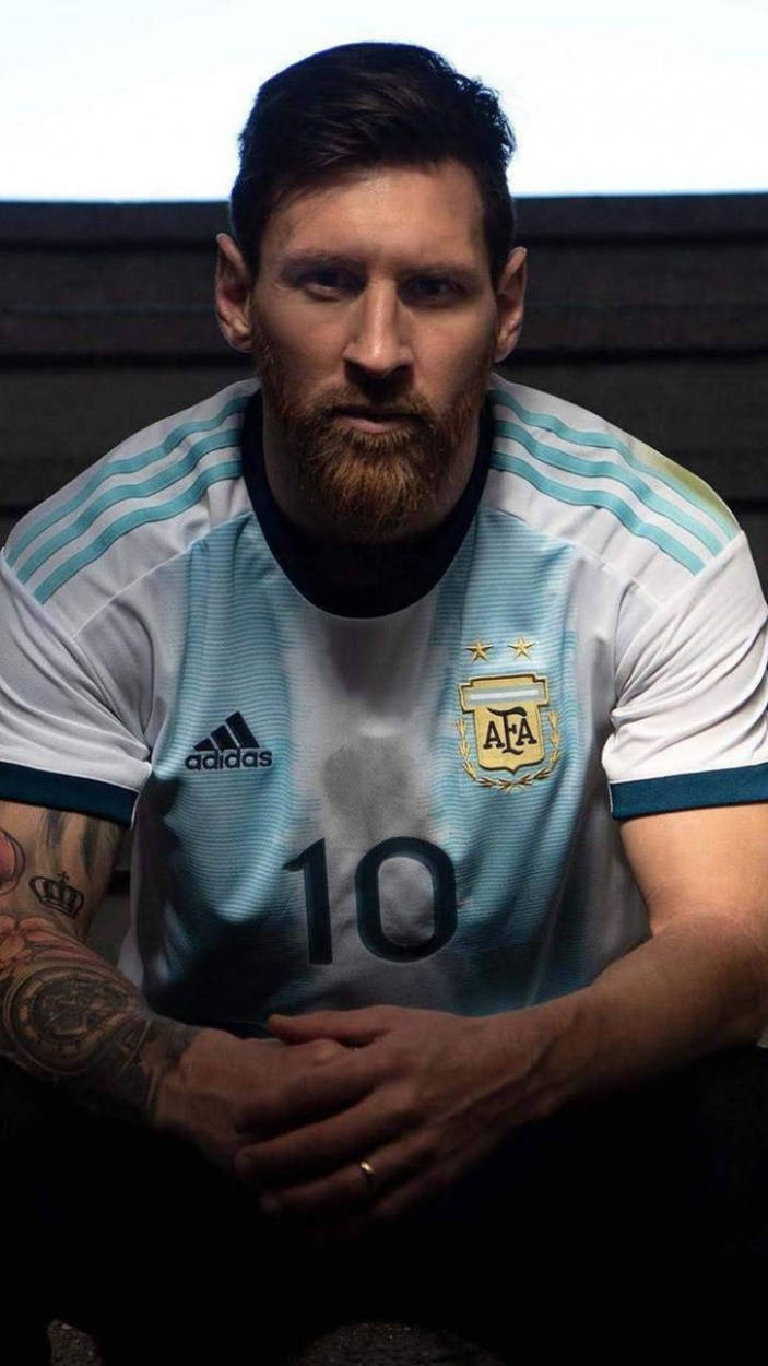 Messi Argentina Fierce Look Background