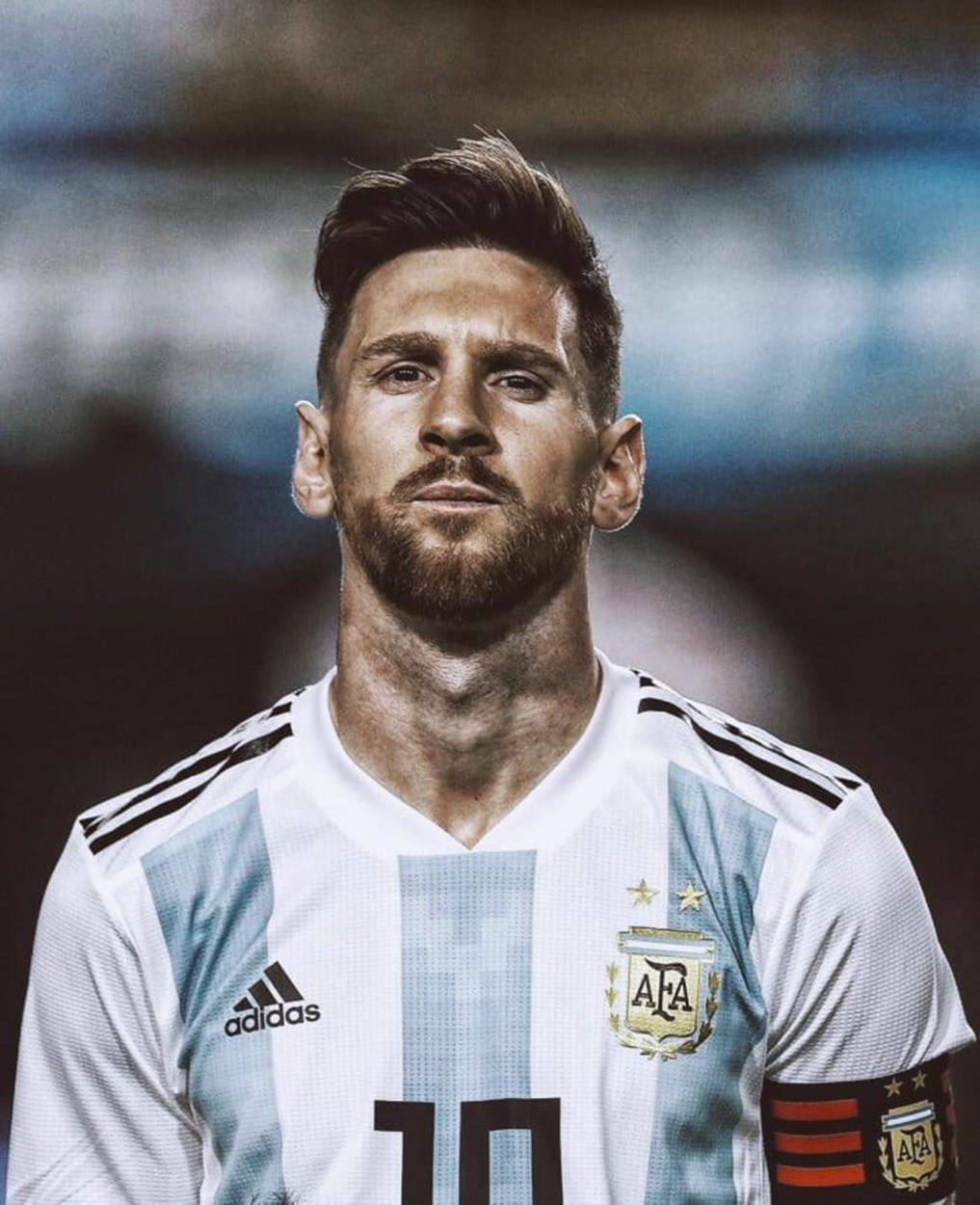 Messi Argentina Football In White Adidas Background