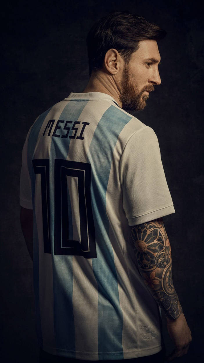 Messi Argentina Serious Look Background