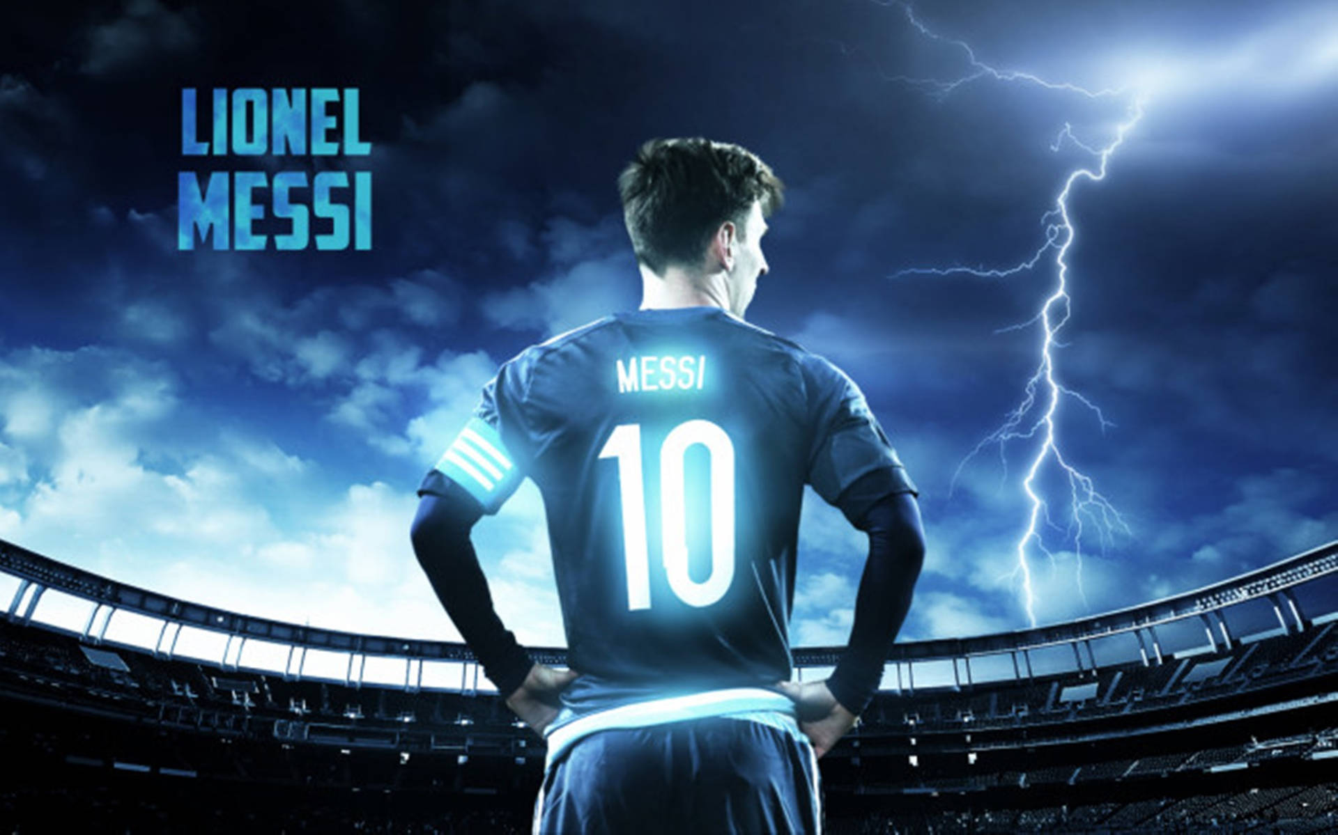 Messi Argentina Thunderstorm Arena Background