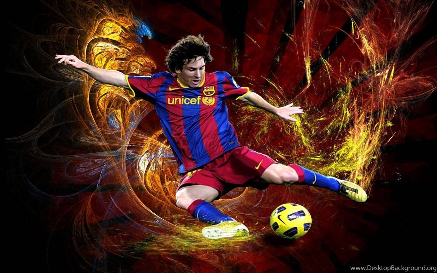 Messi Ball Kick Art Background