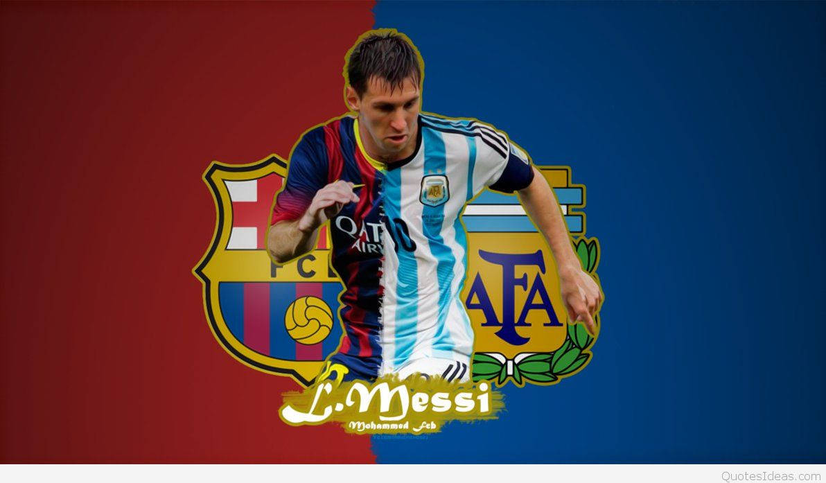 Messi Fcb Afa Logo Background