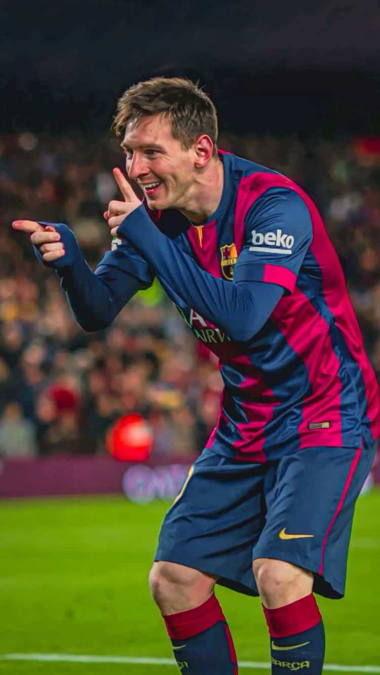 Messi Iphone Pointing Celebration Background