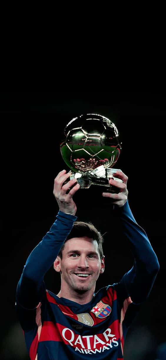 Messi Iphone Presenting Ballon D'or Background