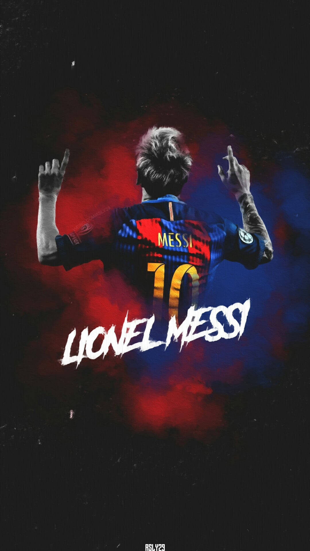 Messi Pointing Up Hd Football Background