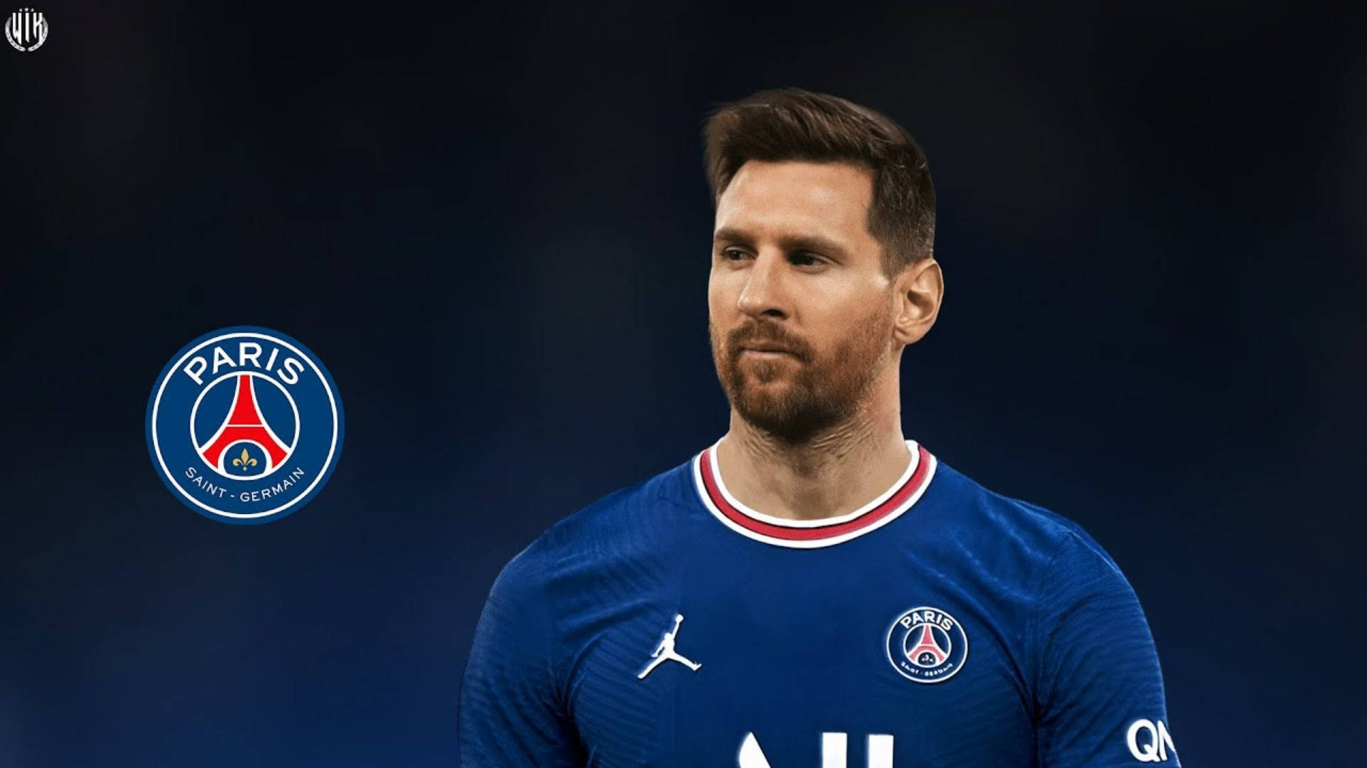 Messi Portrait Psg Logo Background