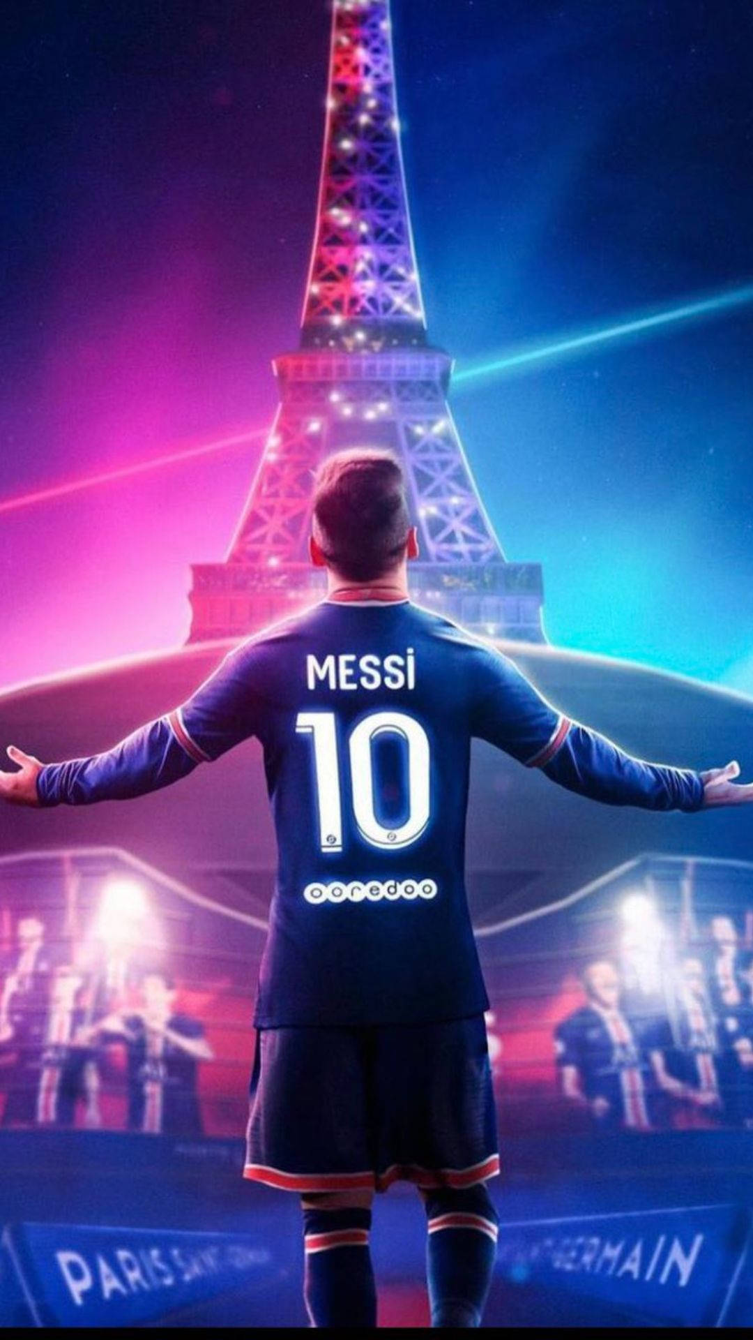Messi Psg Eiffel Tower Background