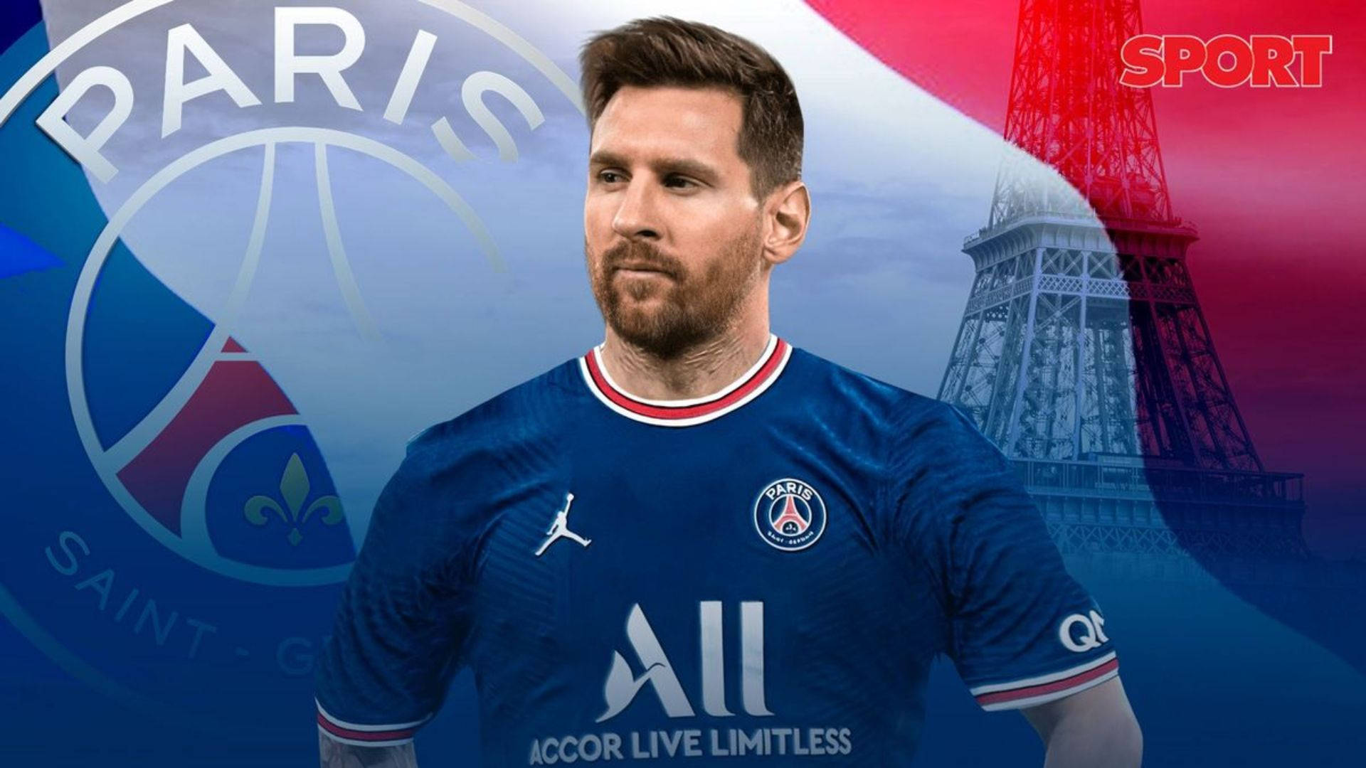 Messi Psg France Flag Background