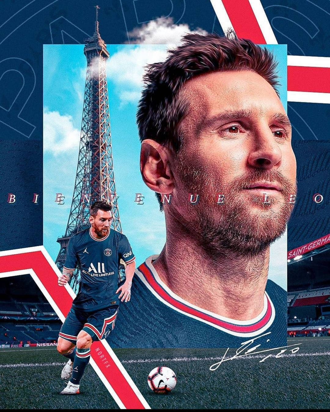 Messi Psg Poster Background