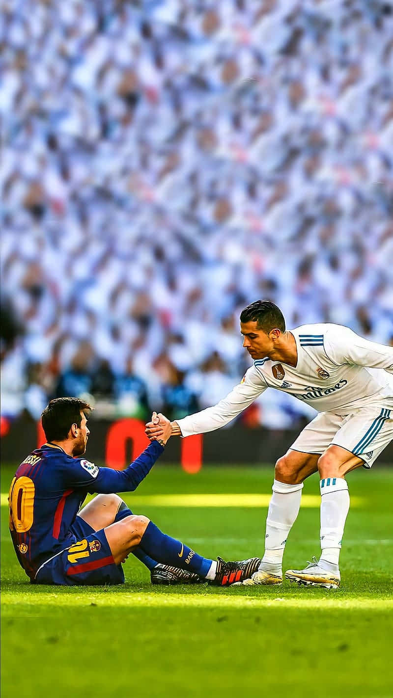 Messi Ronaldo Sportsmanship Moment4 K Background