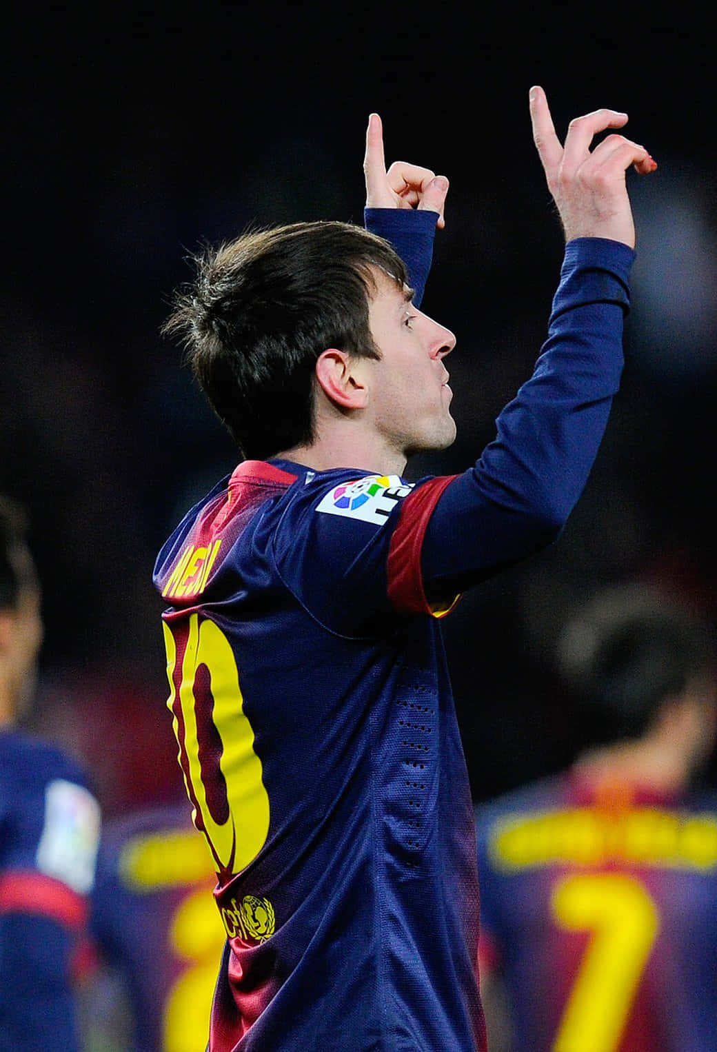 Messi's Signature Style Featuring A Sleek Iphone. Background