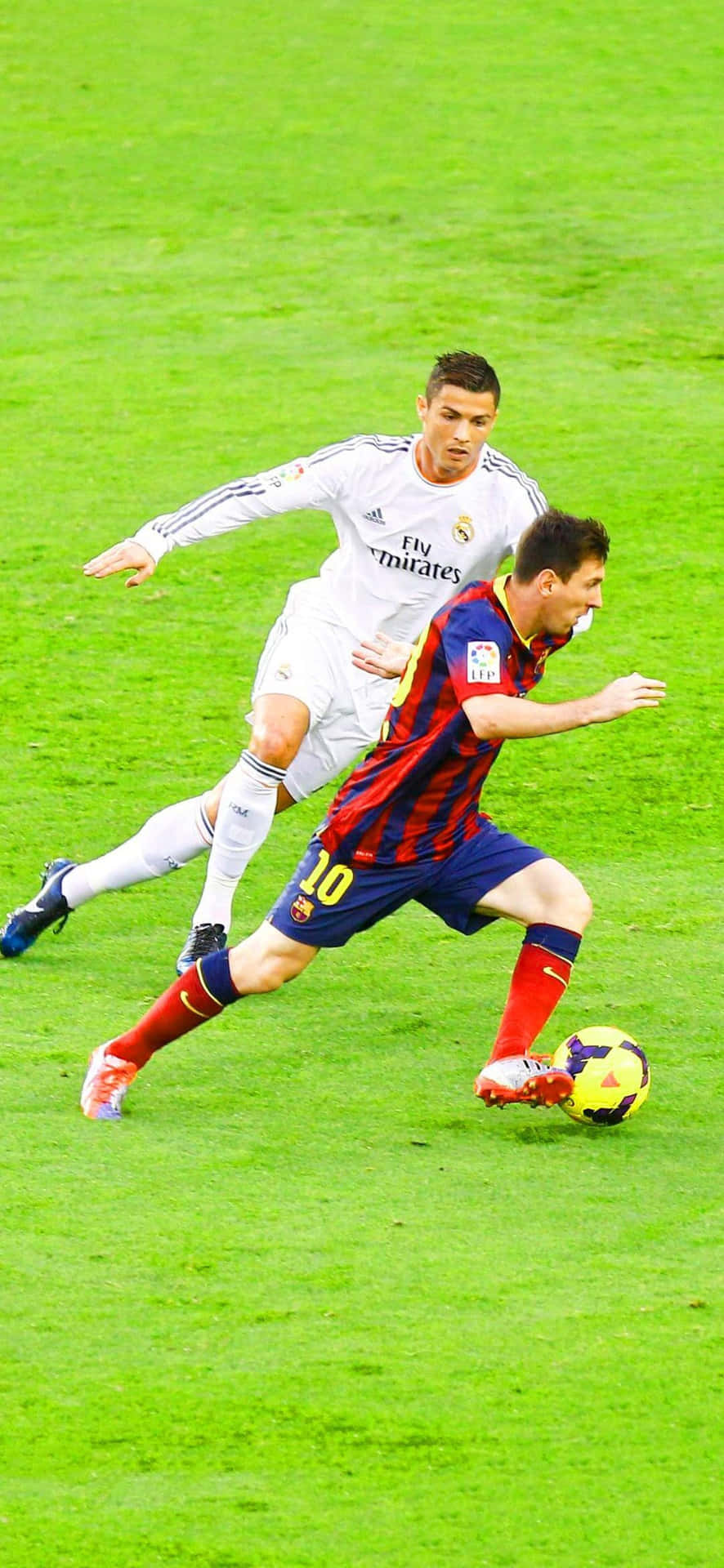 Messi_vs_ Ronaldo_ Classic_ Football_ Matchup Background