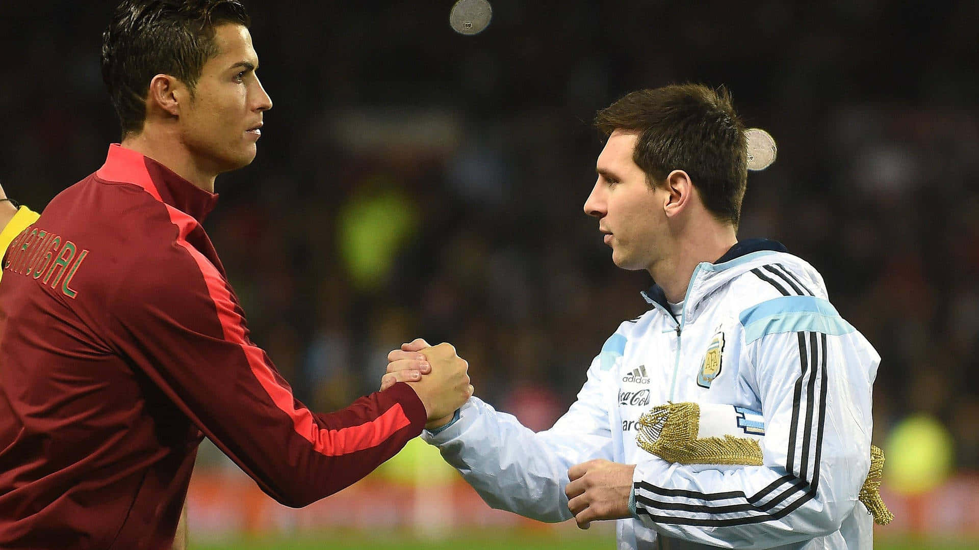 Messiand Ronaldo Handshake4 K