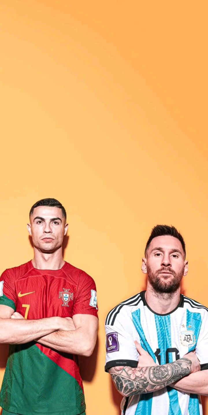 Messiand Ronaldo Soccer Stars4 K Background