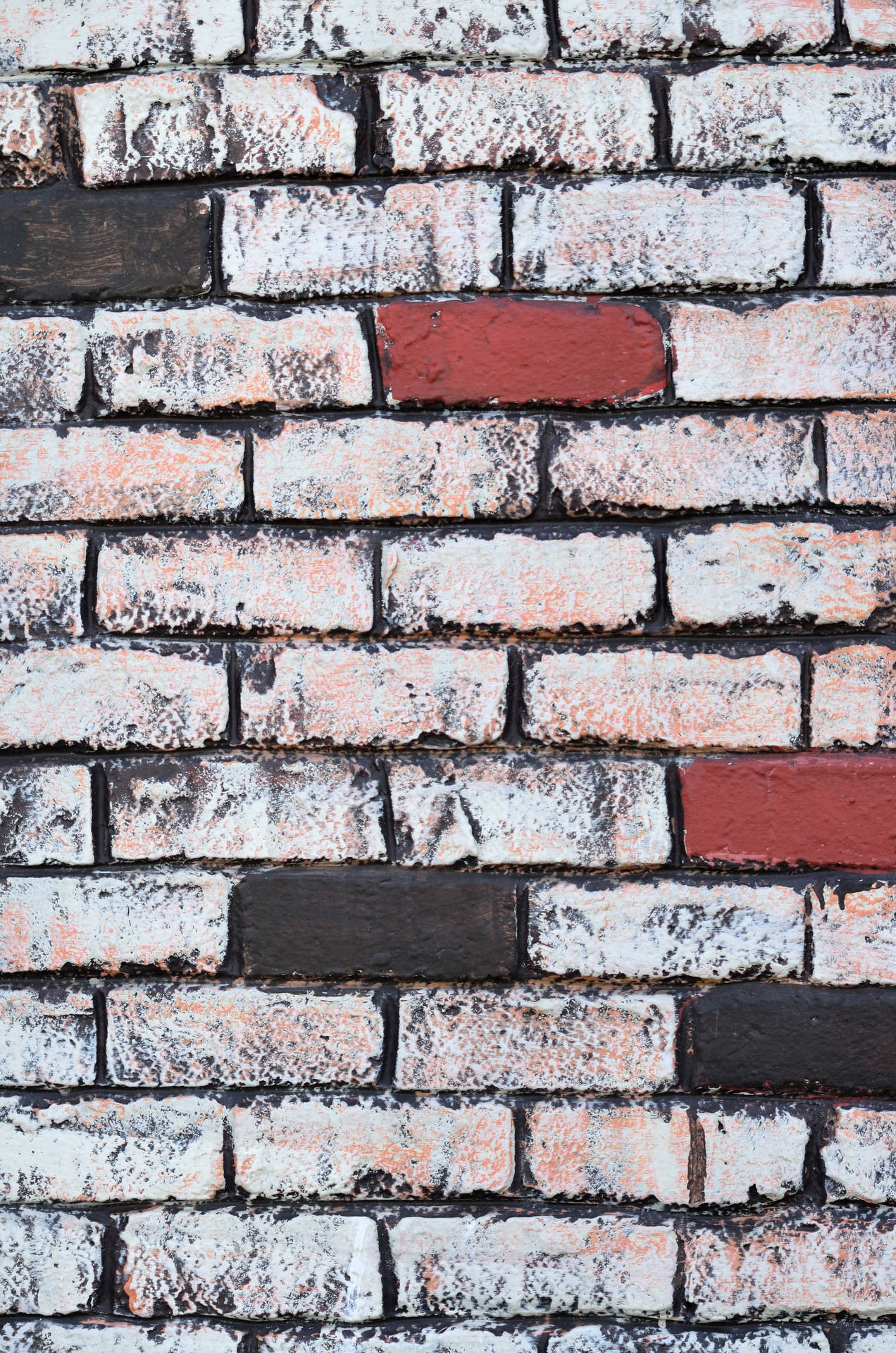 Messy Painted Brick Wall Background