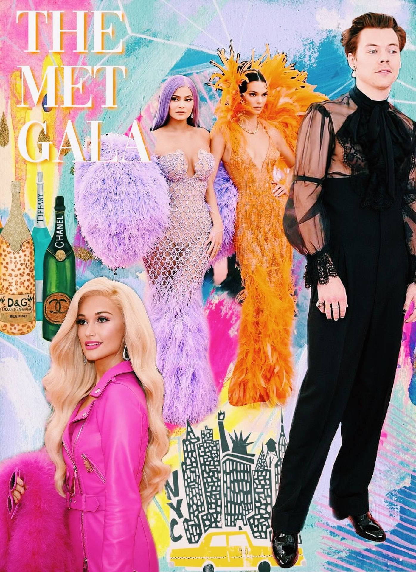Met Gala Collage Background