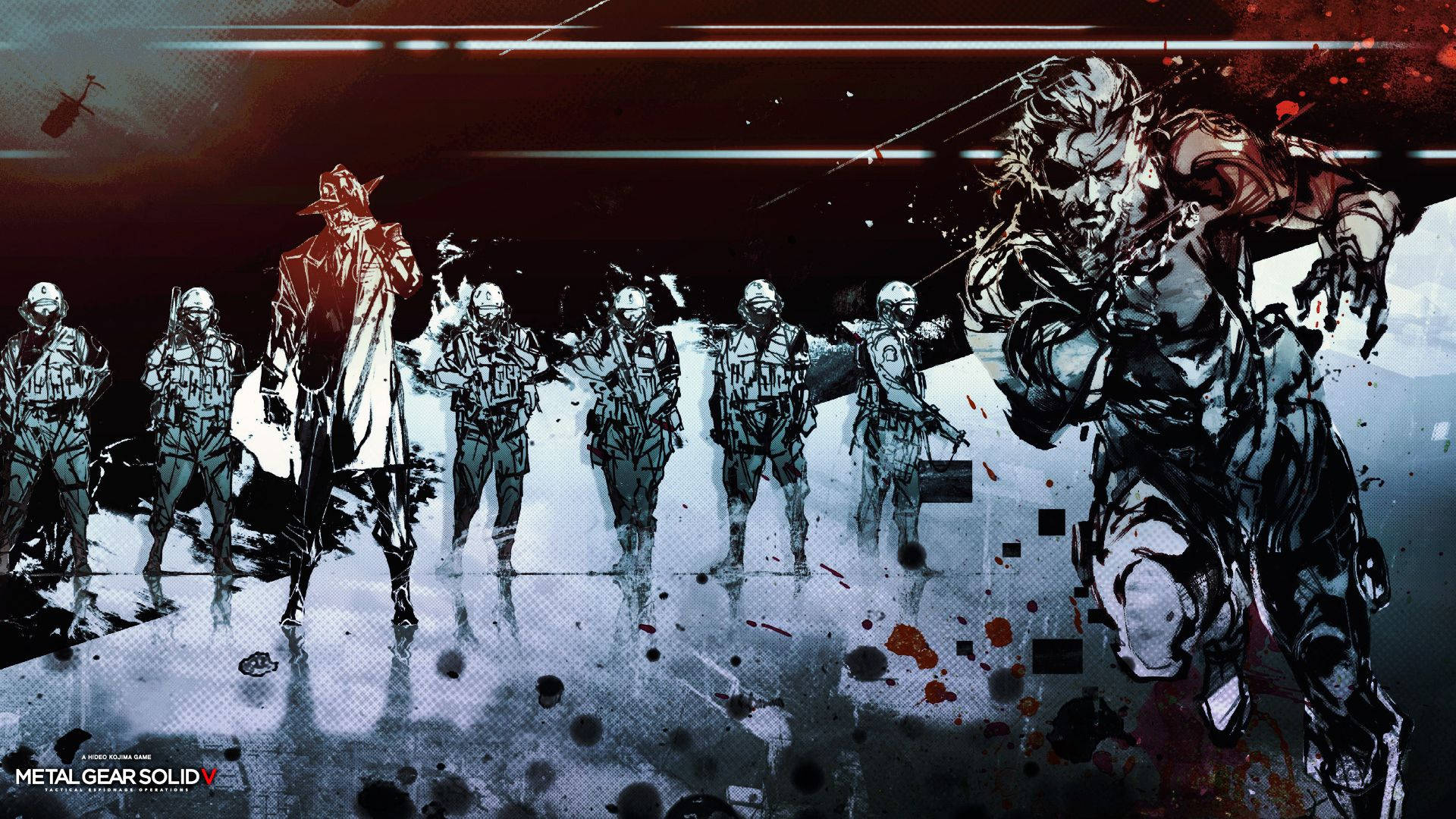 Metal Gear Solid Red Blue Art Background