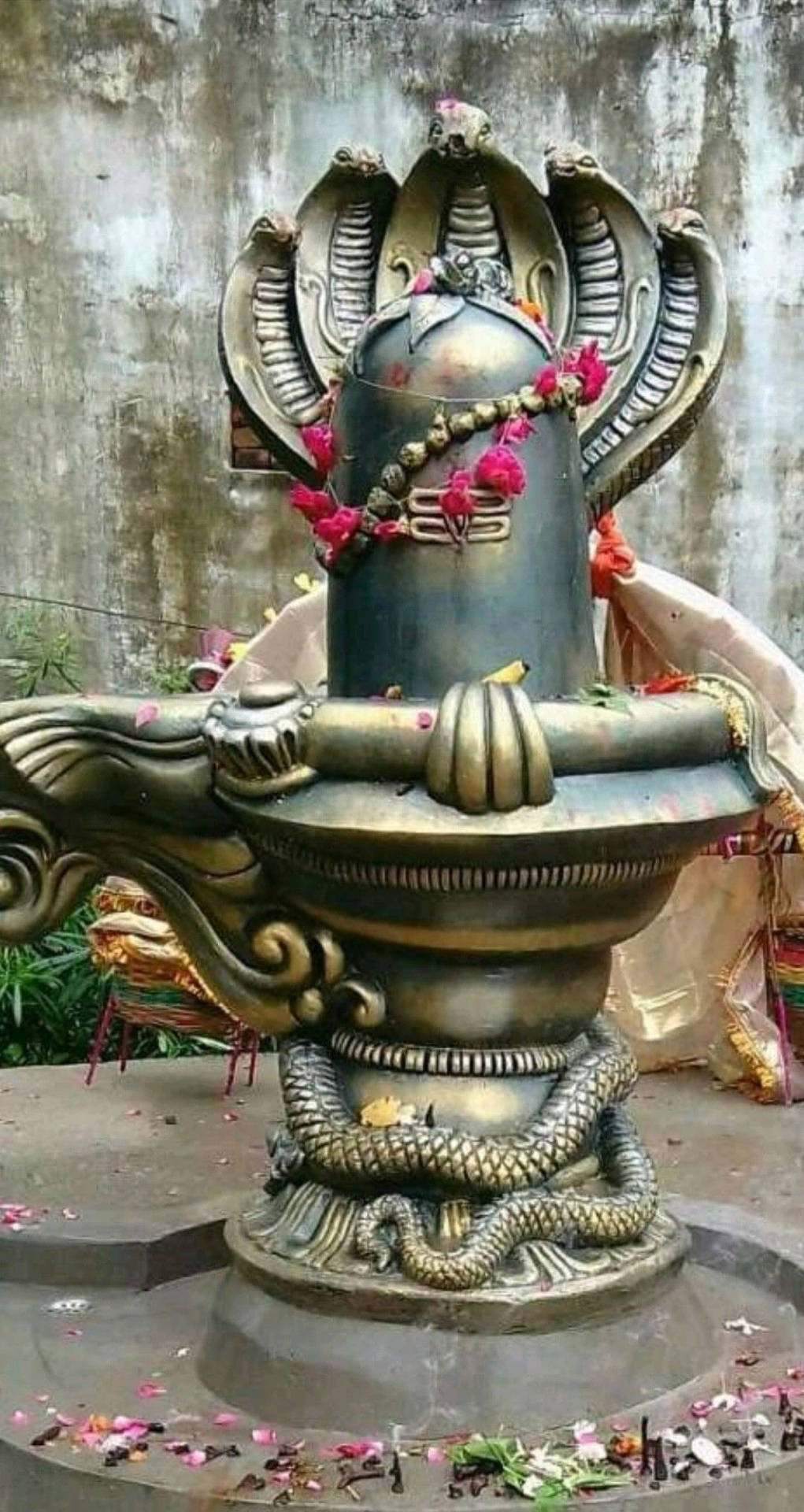 Metal Sculpture Shiva Lingam Background