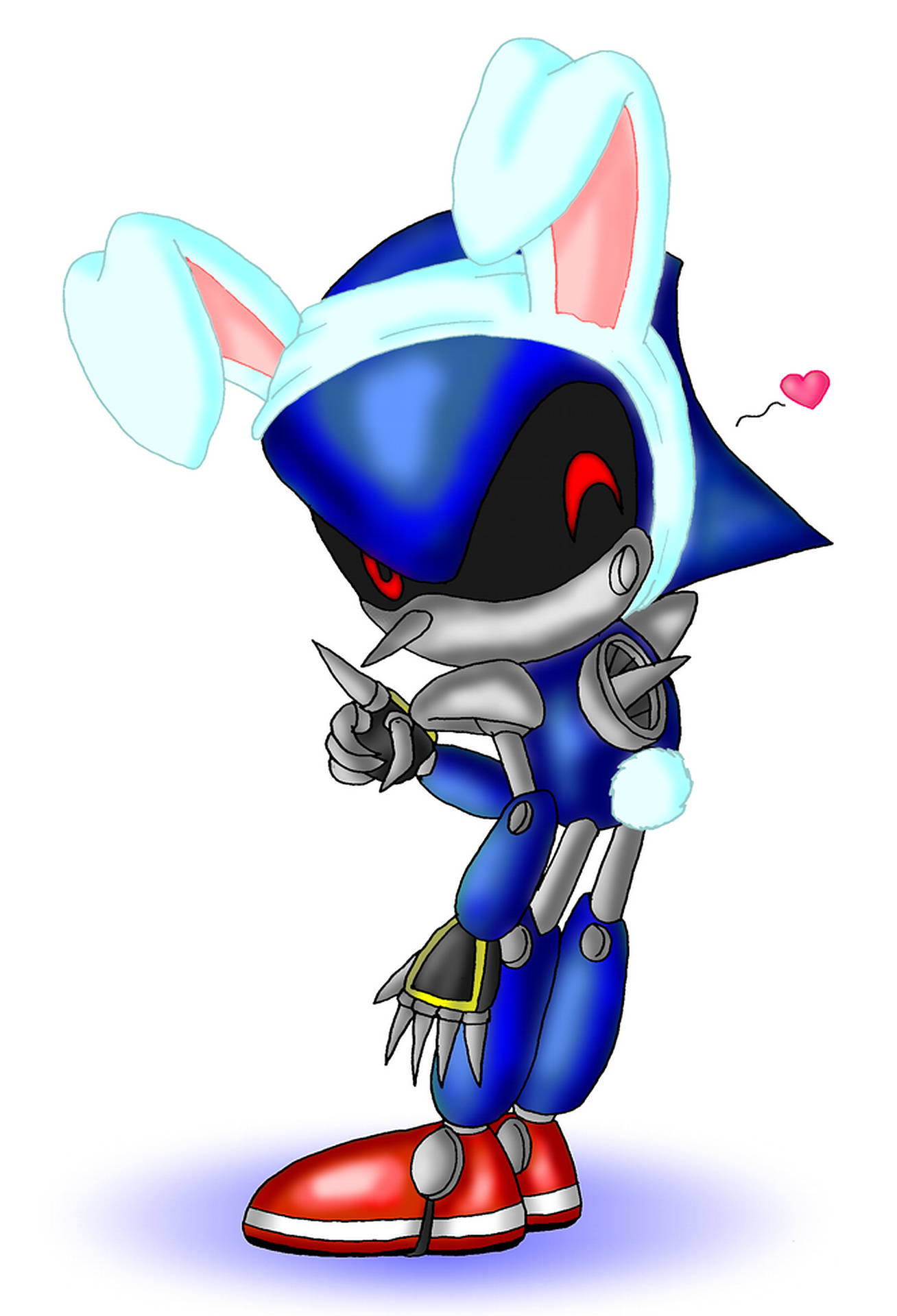 Metal Sonic And Cute Bunny Gaming Action