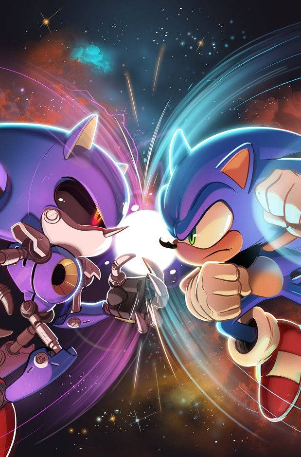 Metal Sonic And Hedgehog Galaxy Background