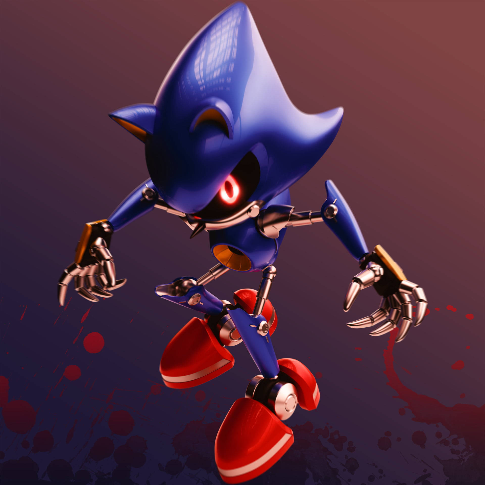 Metal Sonic Bloody Art Background