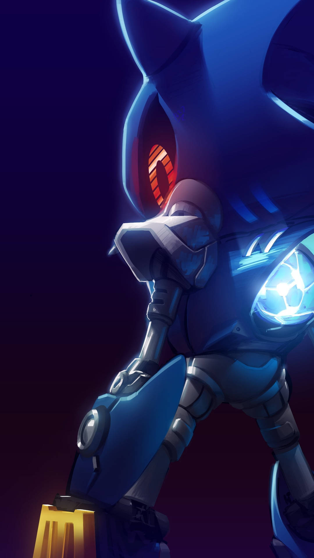 Metal Sonic Dark Blue Art Background