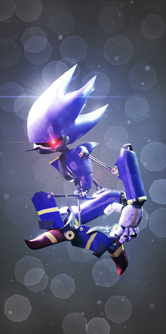 Metal Sonic Purple Spiky Body Background