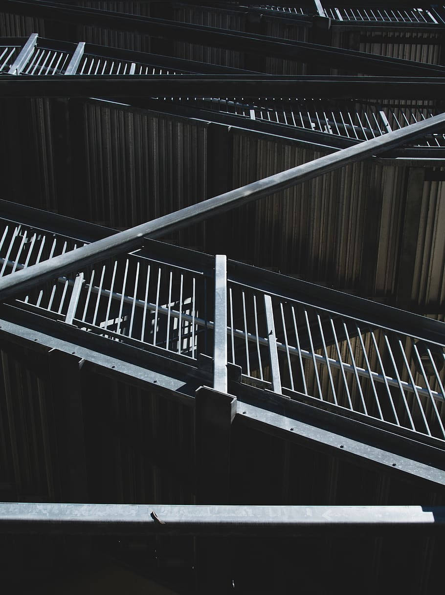 Metal Structure In Monochrome Tonal Contrast Background