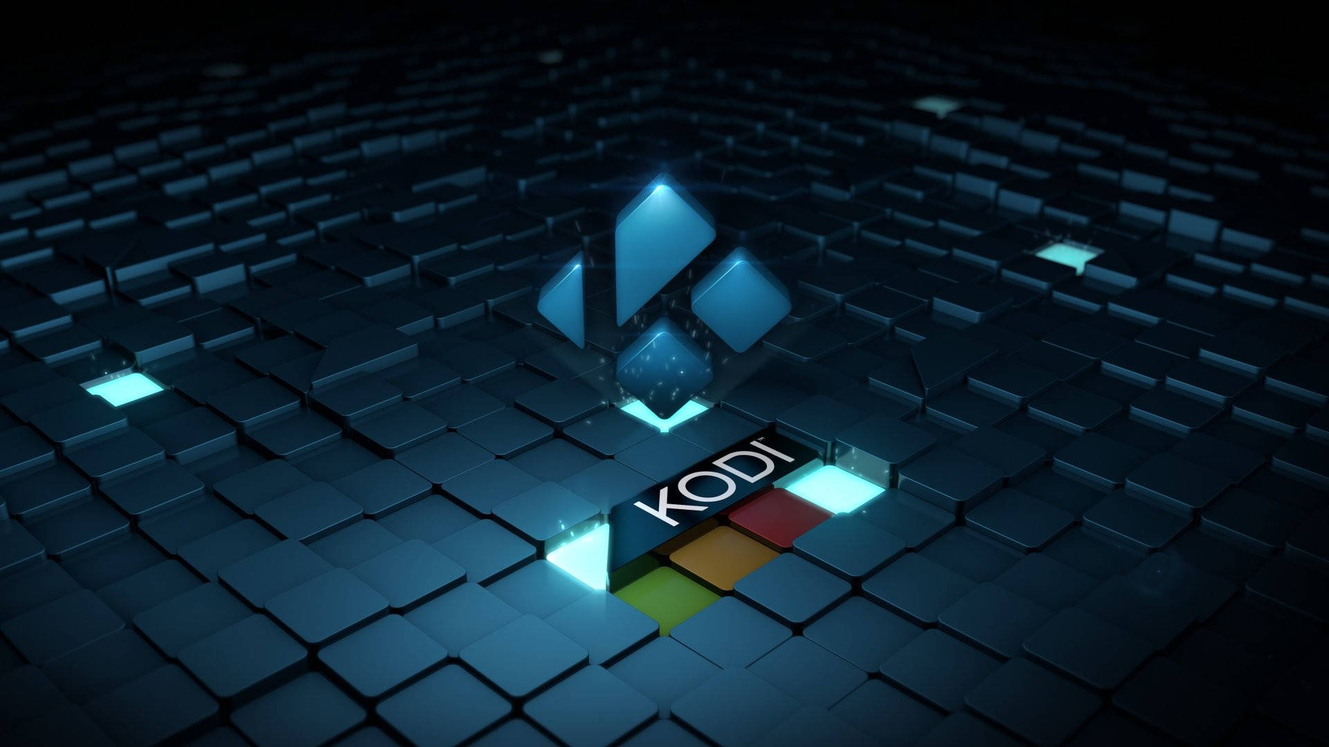 Metallic 3d Kodi Logo Background