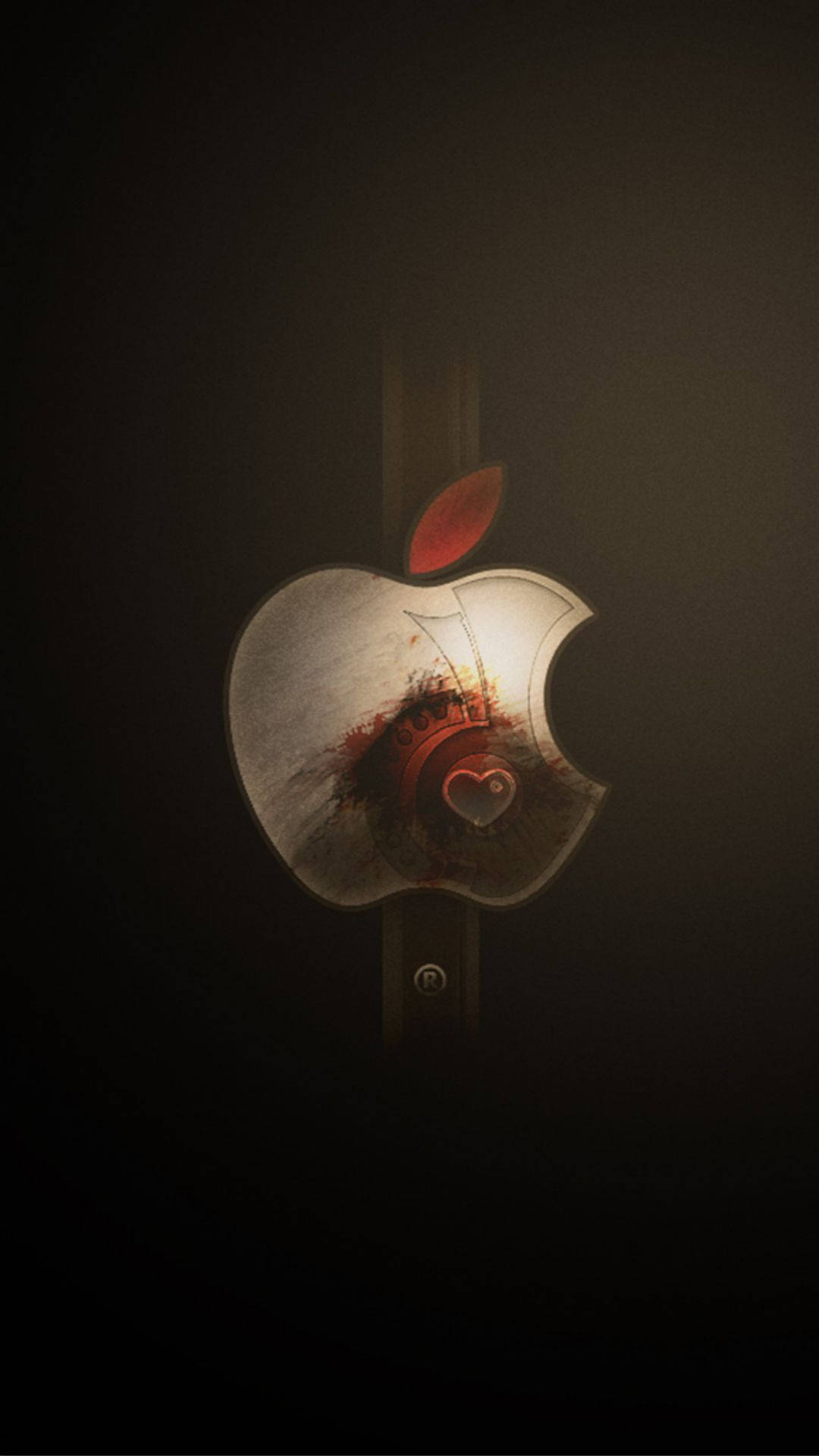 Metallic Apple Logo Iphone Background