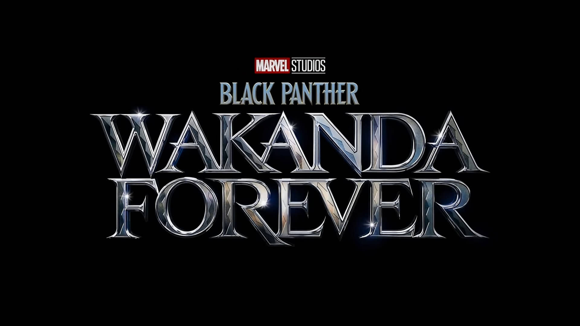 Metallic Black Panther: Wakanda Forever Logo Background